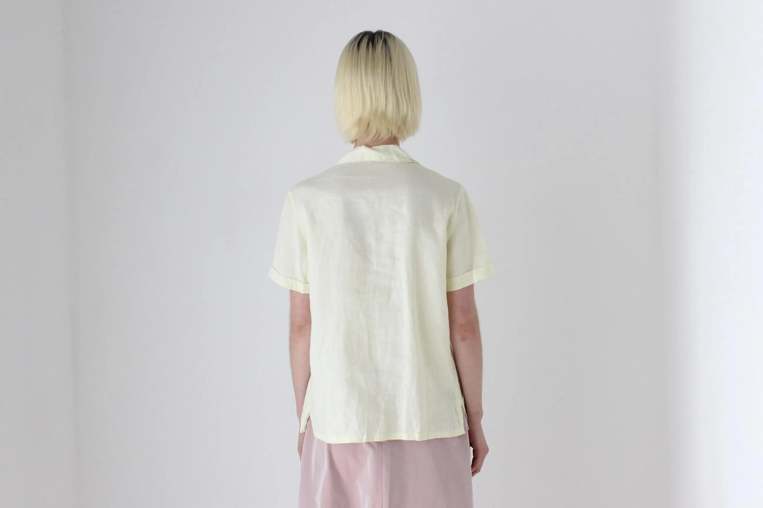 60s French Linen Hand Embroidered Shirt