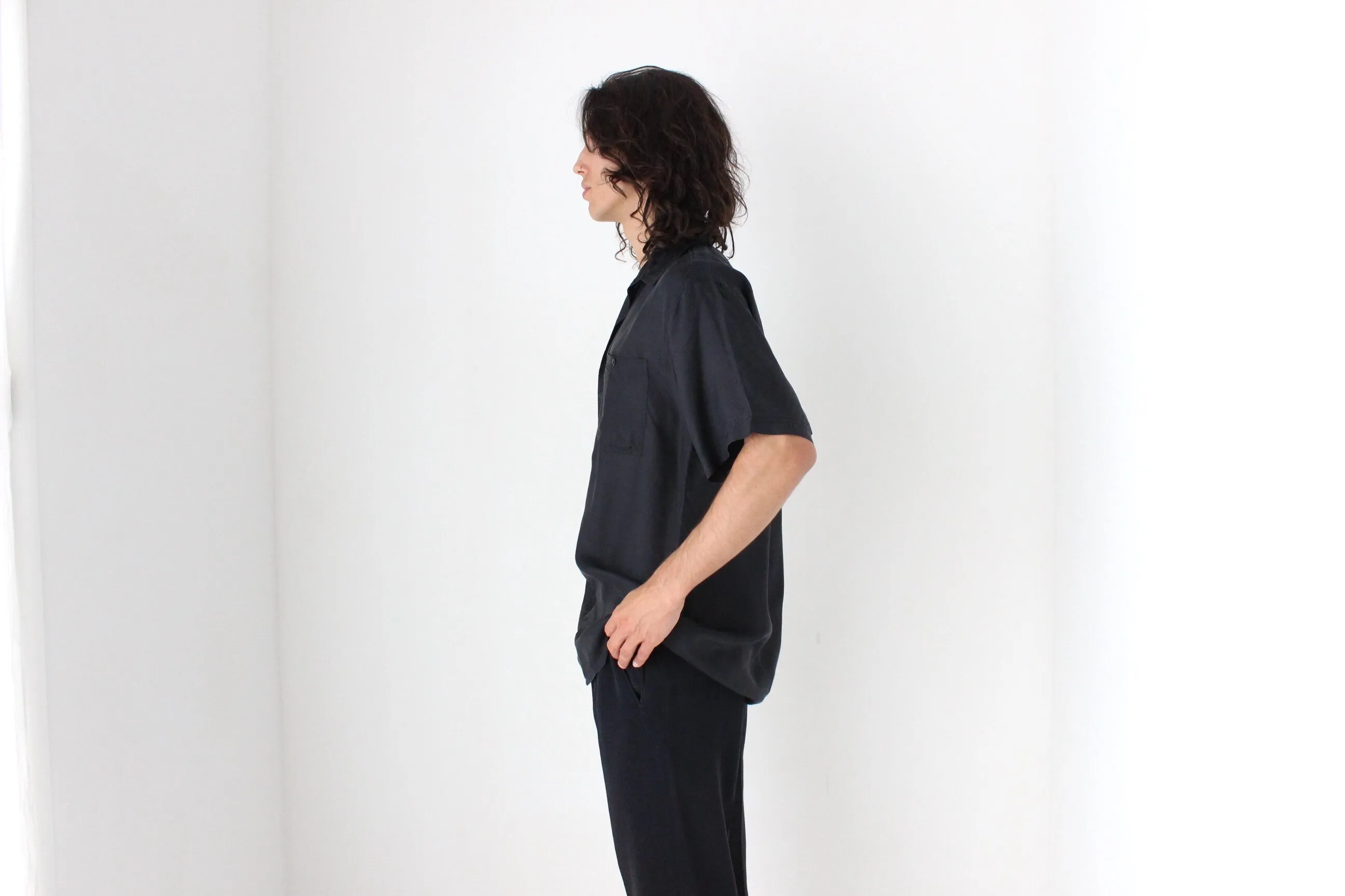 80s PURE SILK Classic Boxy in Ink Black
