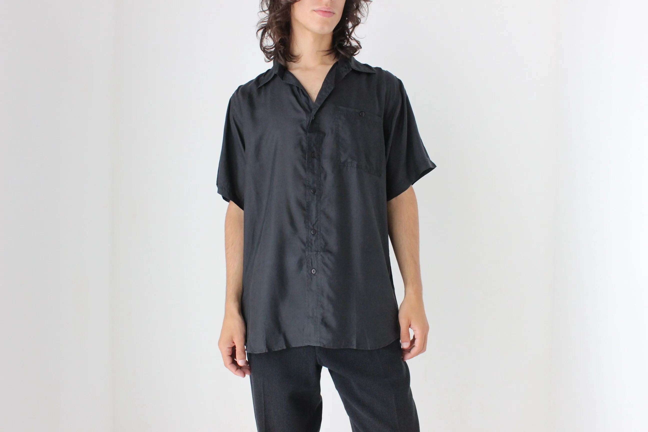 80s PURE SILK Classic Boxy in Ink Black