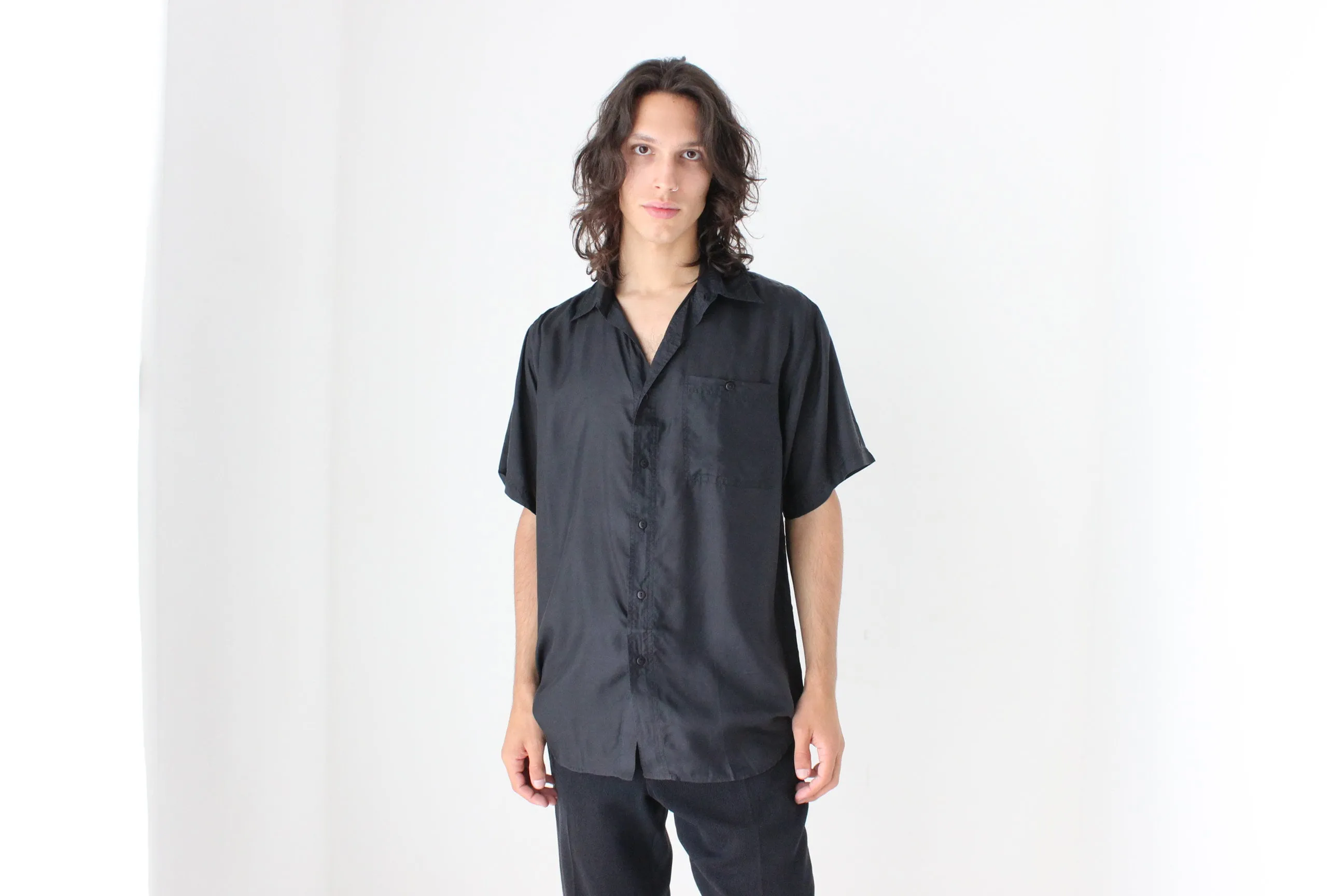 80s PURE SILK Classic Boxy in Ink Black