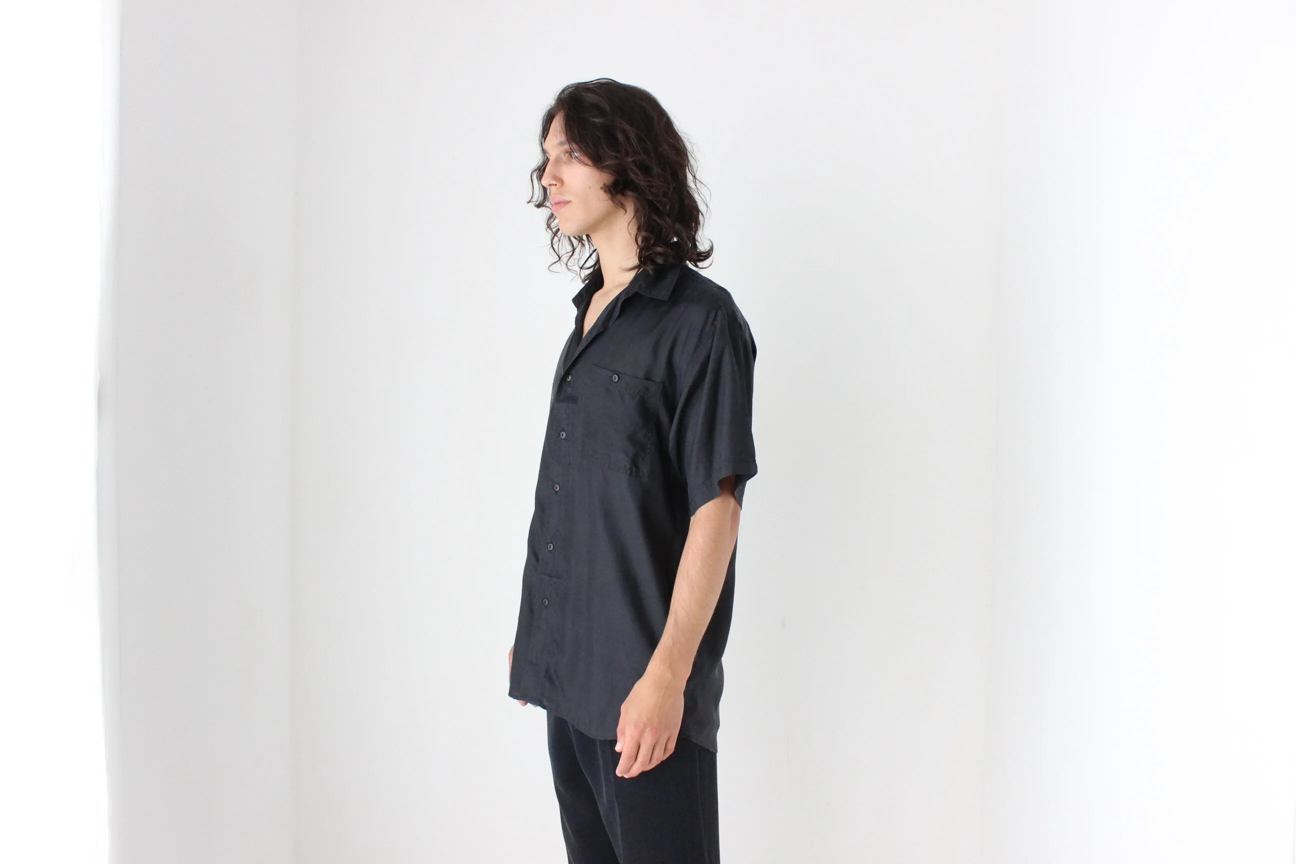 80s PURE SILK Classic Boxy in Ink Black