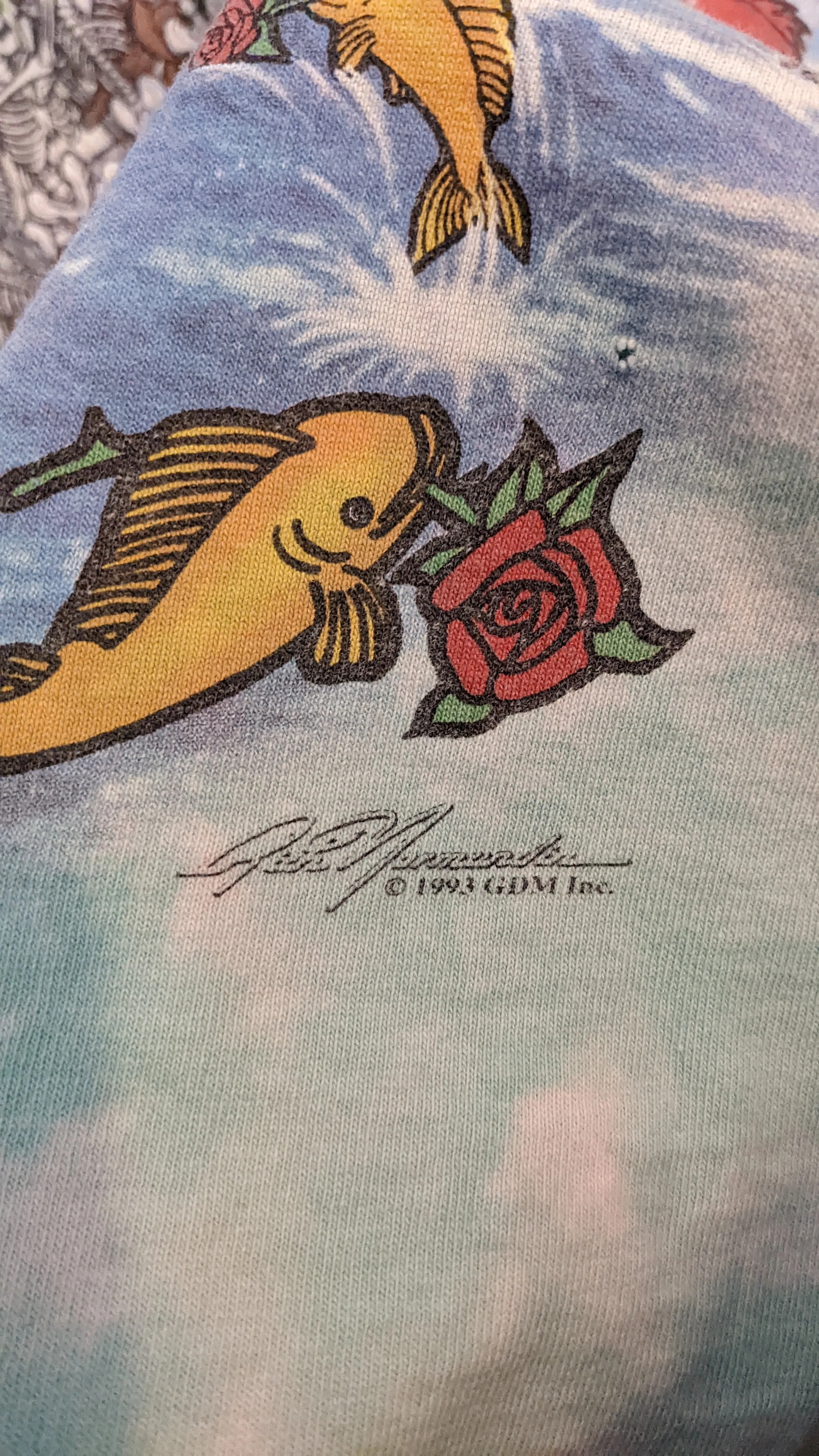 Authentic 90s Grateful dead 'ship of fools' Tie-dye T-shirt - L