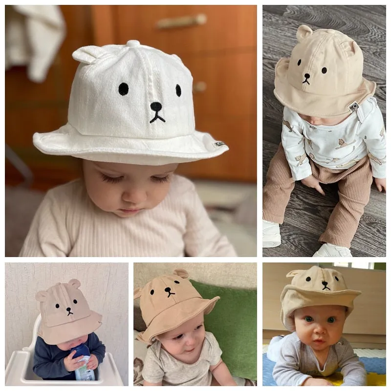 Baby Bucket Hat / Cute Bear Ear Cap Baby Bonnet For 0-2 Year
