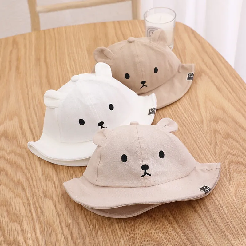 Baby Bucket Hat / Cute Bear Ear Cap Baby Bonnet For 0-2 Year