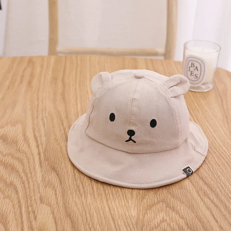 Baby Bucket Hat / Cute Bear Ear Cap Baby Bonnet For 0-2 Year