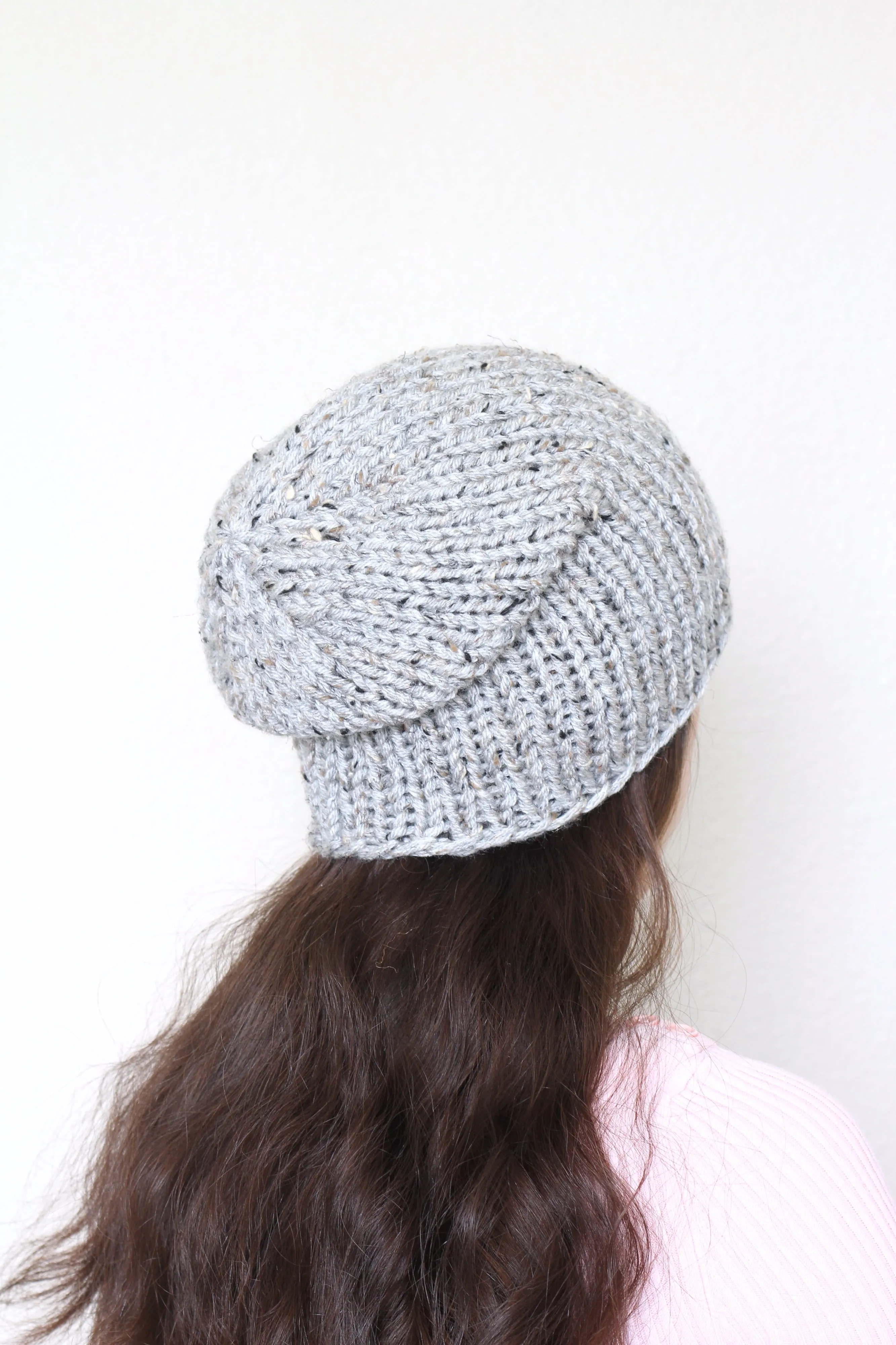 Beanie hat, knit hat, slouchy hat, knit beanie in black color
