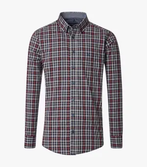 Casa Moda Casual Fit Long Sleeve Check Shirt - Red