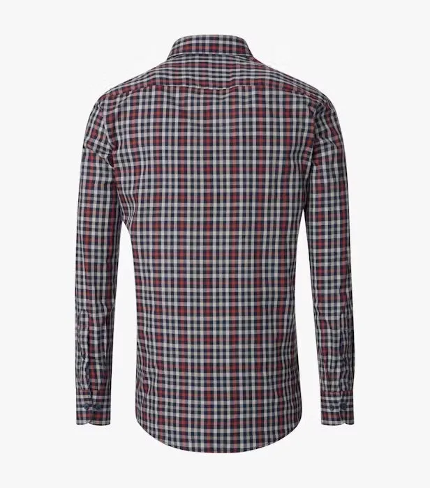 Casa Moda Casual Fit Long Sleeve Check Shirt - Red