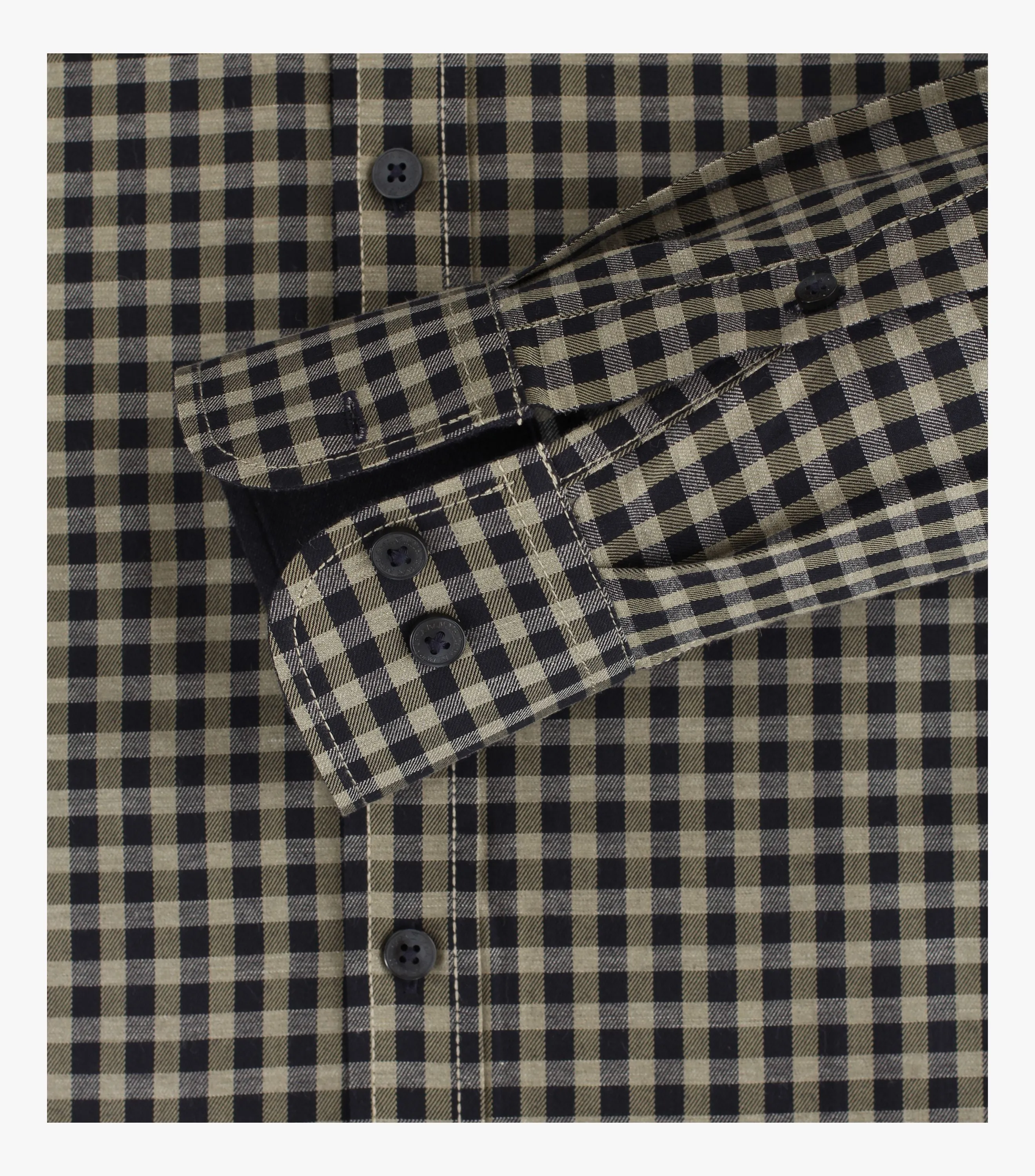 Casa Moda Flannel Long Sleeve Casual Check Shirt - Brown/Navy