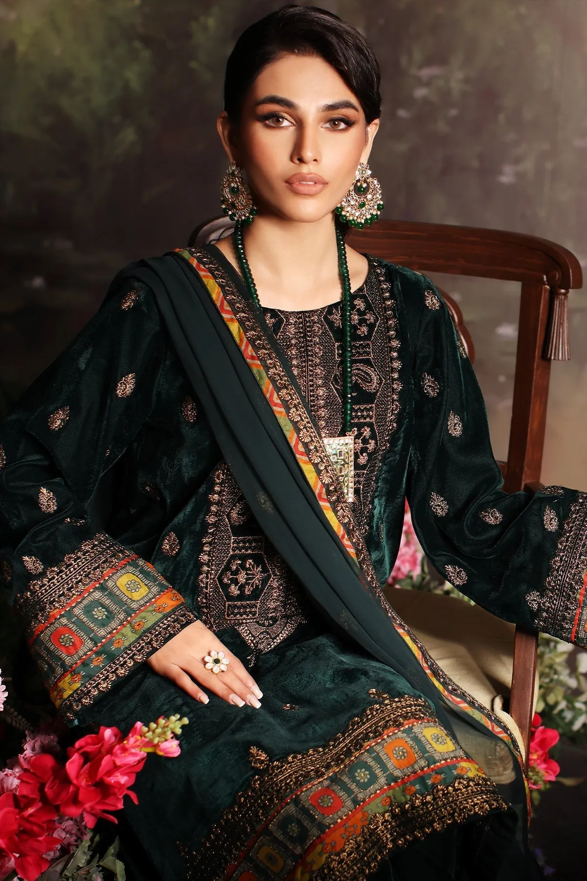 Charizma Signora Embroidered Velvet Winter Collection CVT3-02