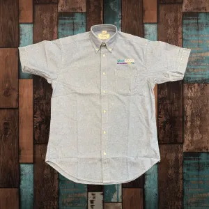 Custom Embroidered Lightweight Short Sleeve Chambray Shirt - 100% Cotton - 4 1/2 Oz - No Setup - 4in by 4in Embroidery Included
