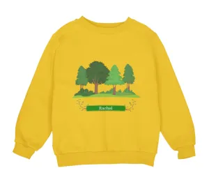 Custom Forest Pattern Long Sleeve Sweatshirt for Toddler Girls for Birthday & Christmas