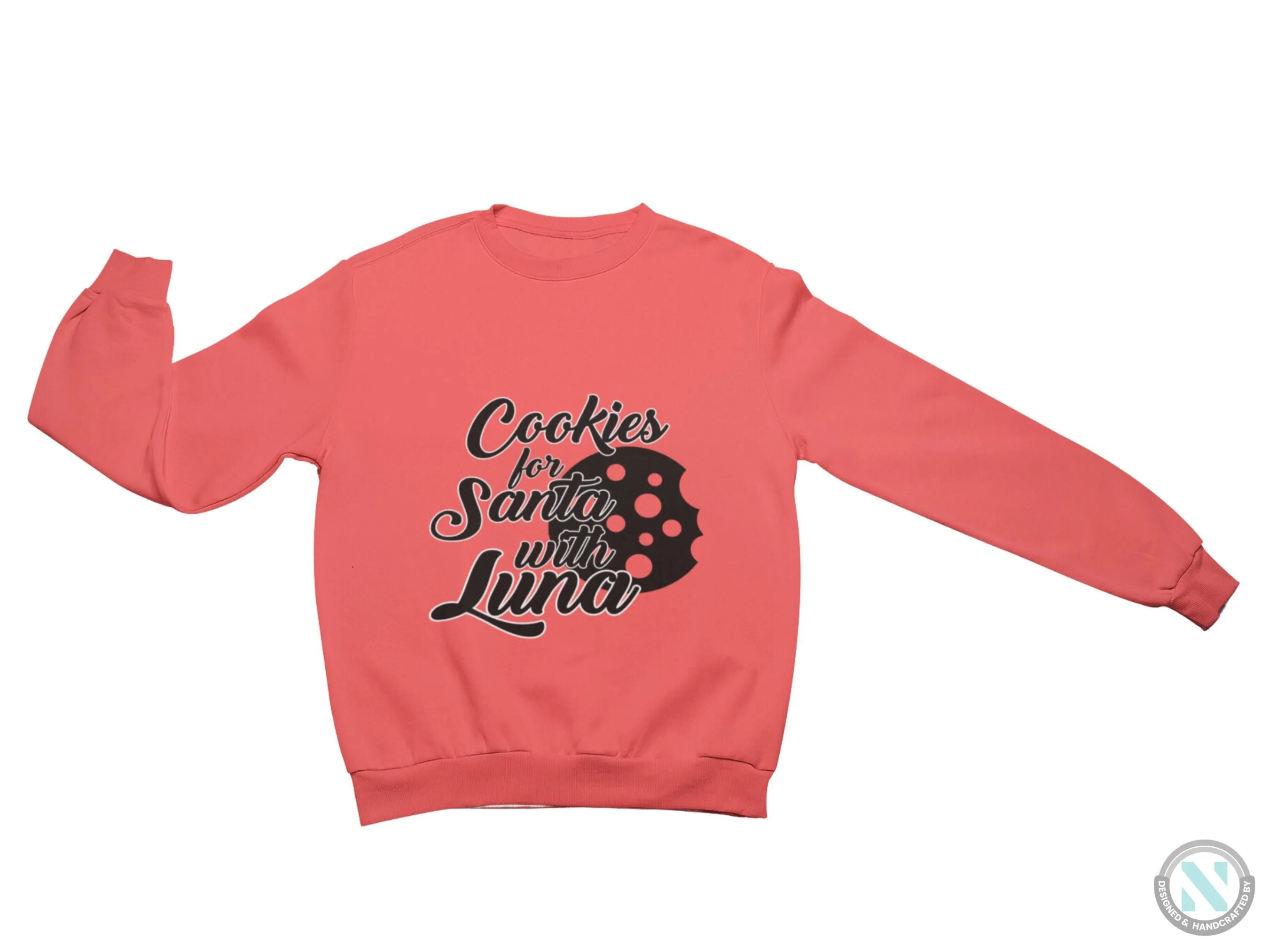 Custom Jumper Christmas Sweatshirt for Toddler Girls with Cookies for Santa Text