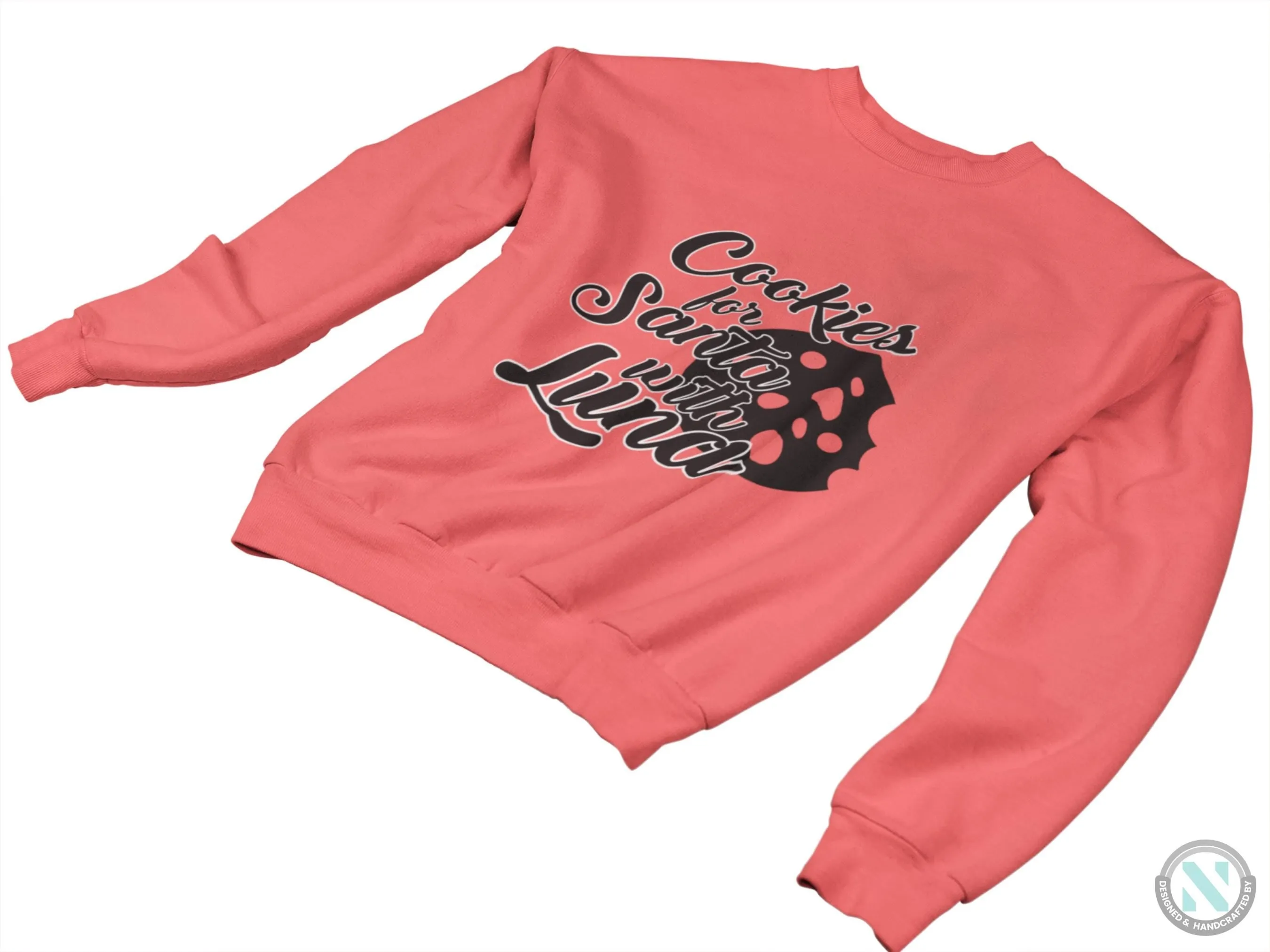 Custom Jumper Christmas Sweatshirt for Toddler Girls with Cookies for Santa Text