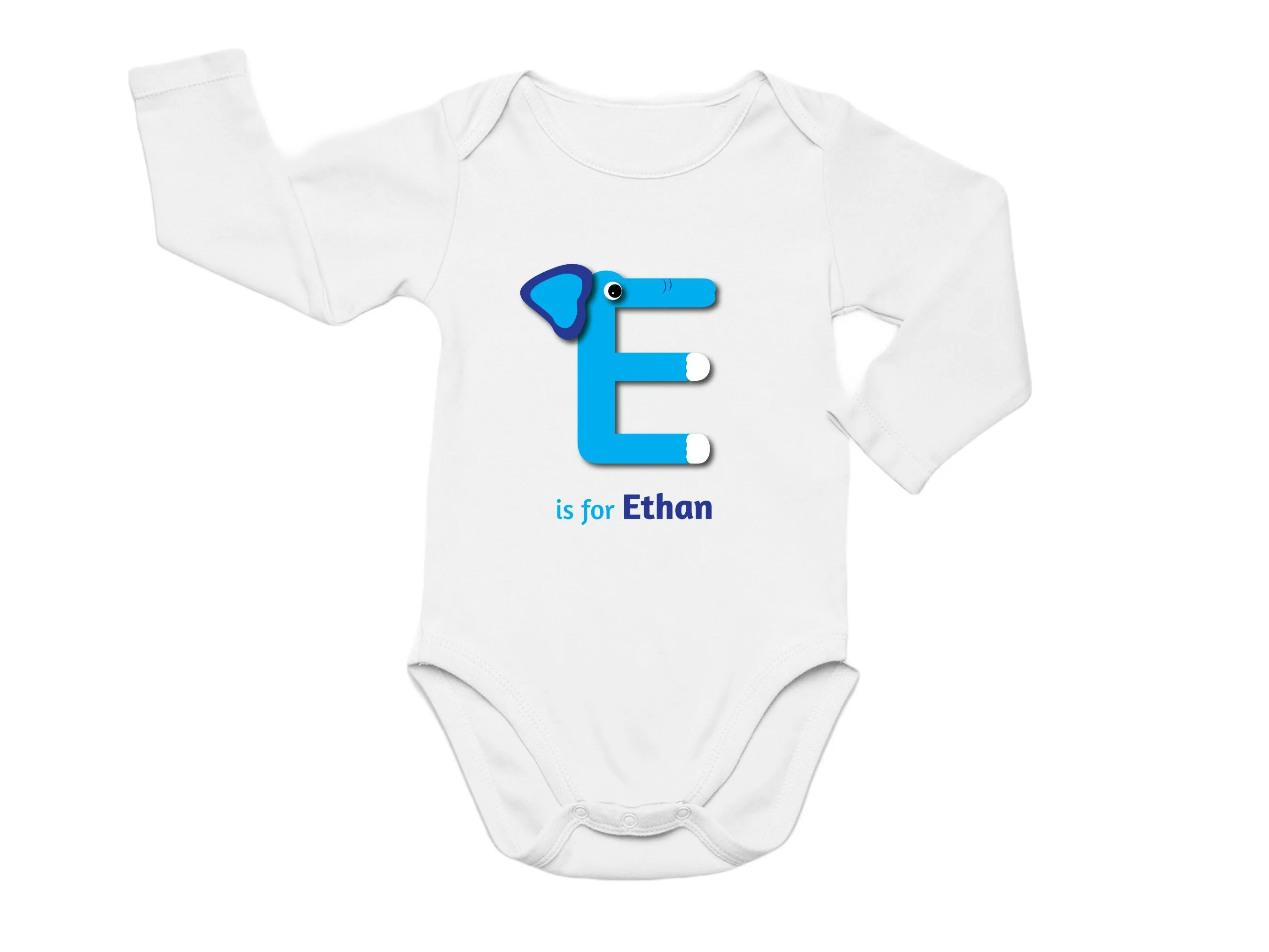 Custom Kids Tshirt Gift For Toddler Girls with Initials E on T-Shirt