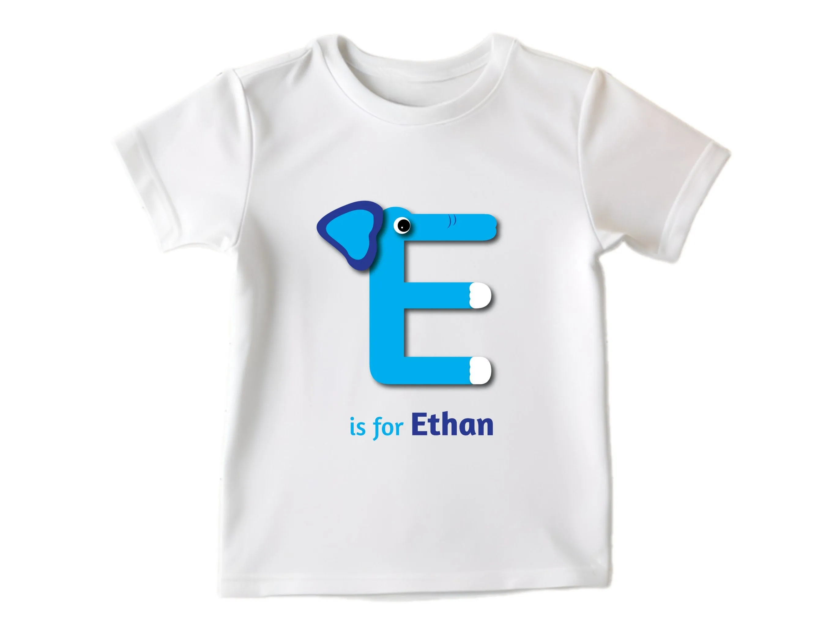 Custom Kids Tshirt Gift For Toddler Girls with Initials E on T-Shirt