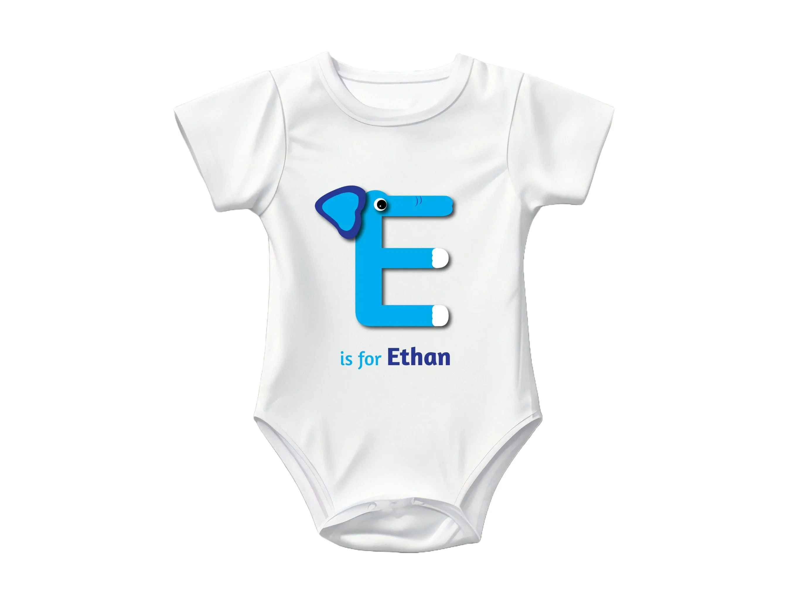 Custom Kids Tshirt Gift For Toddler Girls with Initials E on T-Shirt
