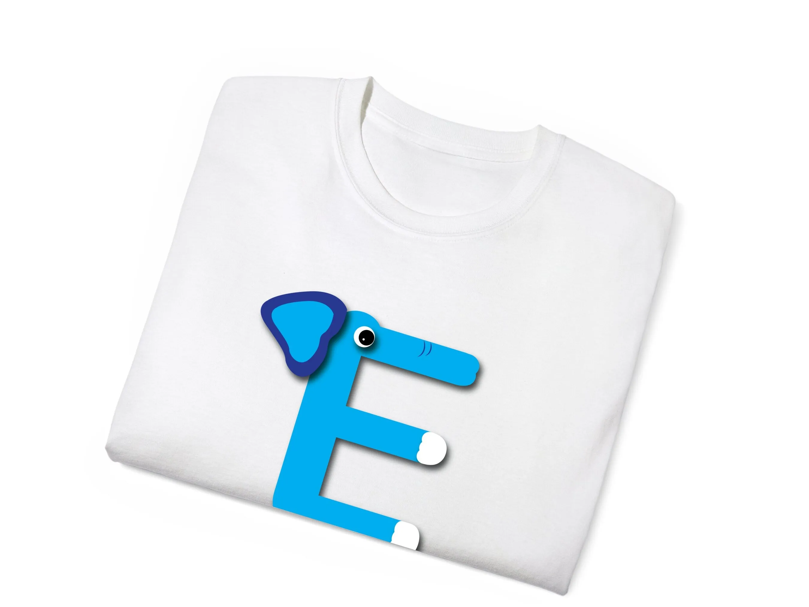 Custom Kids Tshirt Gift For Toddler Girls with Initials E on T-Shirt