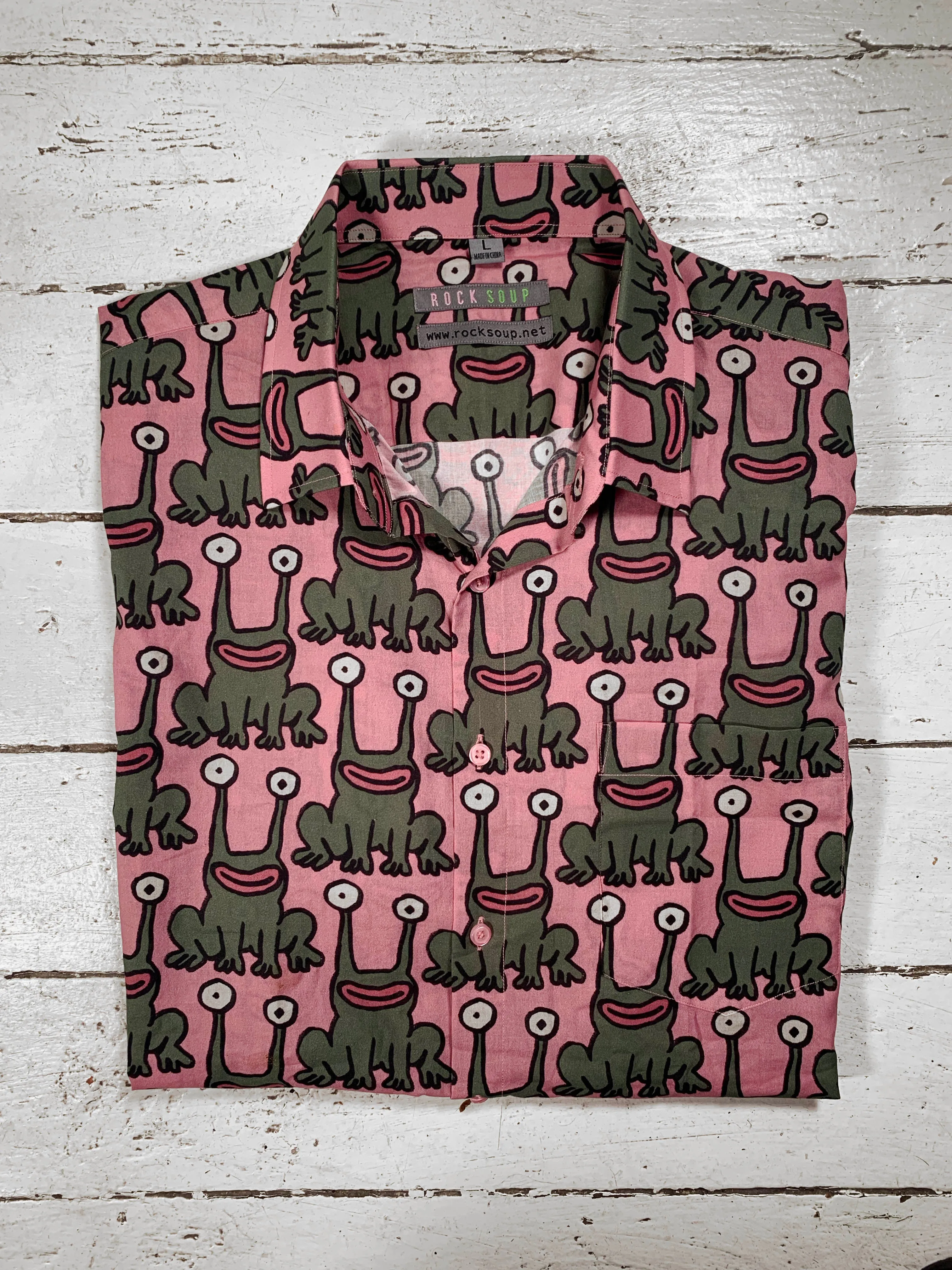 Daniel Johnston SS Button-Down Shirt | Pink