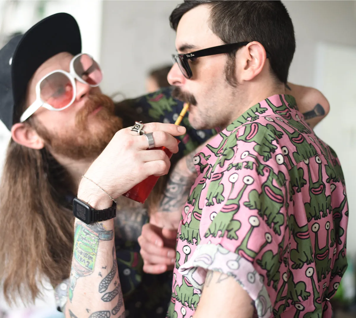 Daniel Johnston SS Button-Down Shirt | Pink