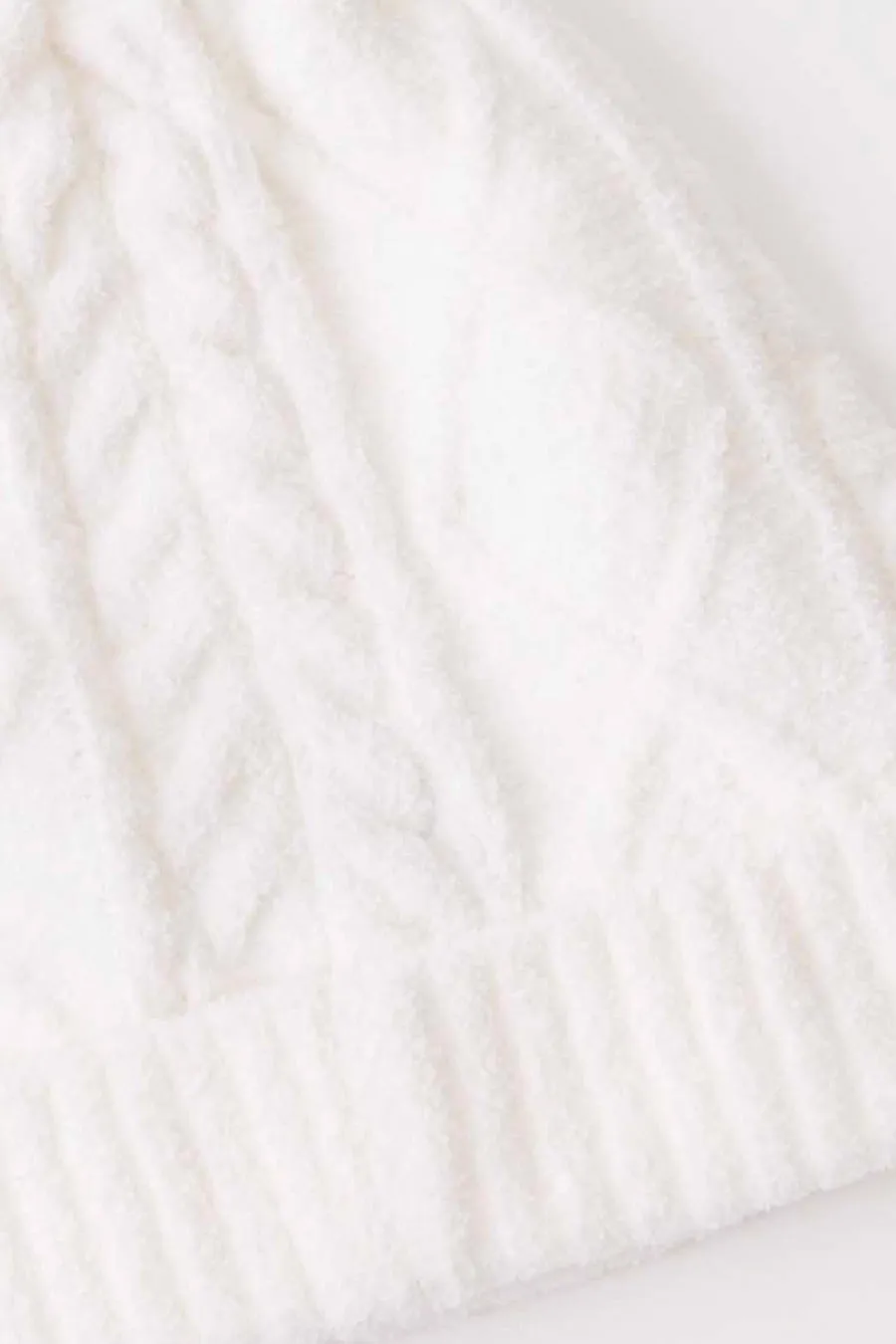 Ivory Cable Crew Beanie