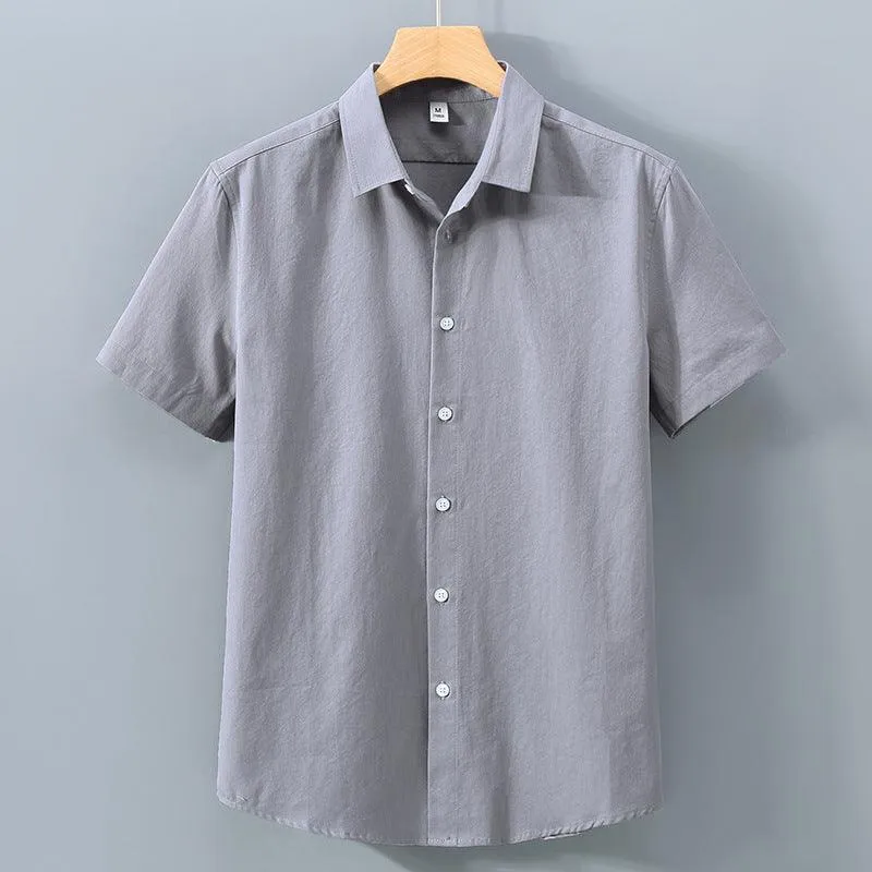 Men's Cotton Shirt Loose Lapel Shirt Summer Simple Yet Stylish Choice