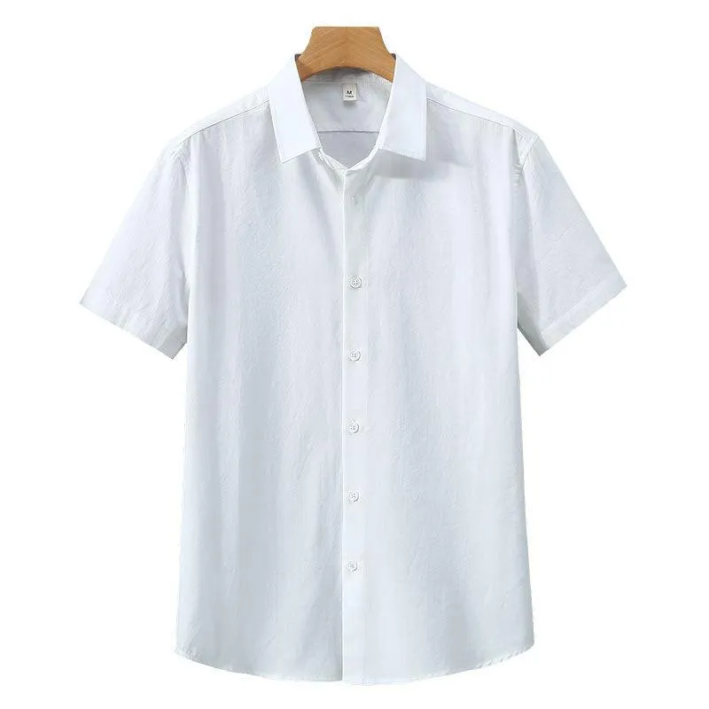 Men's Cotton Shirt Loose Lapel Shirt Summer Simple Yet Stylish Choice