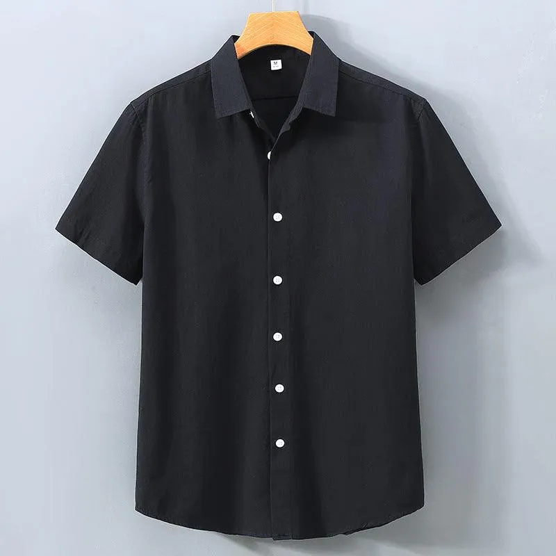 Men's Cotton Shirt Loose Lapel Shirt Summer Simple Yet Stylish Choice