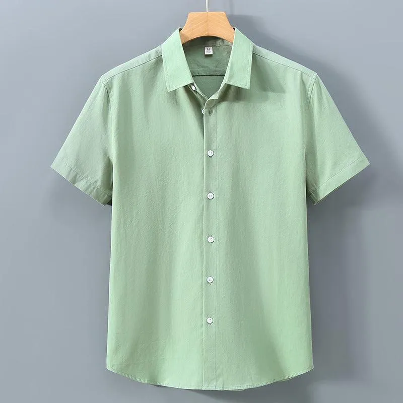 Men's Cotton Shirt Loose Lapel Shirt Summer Simple Yet Stylish Choice
