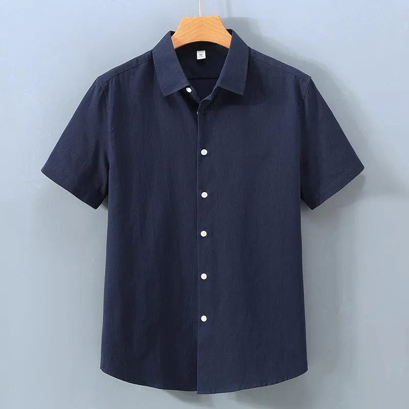Men's Cotton Shirt Loose Lapel Shirt Summer Simple Yet Stylish Choice
