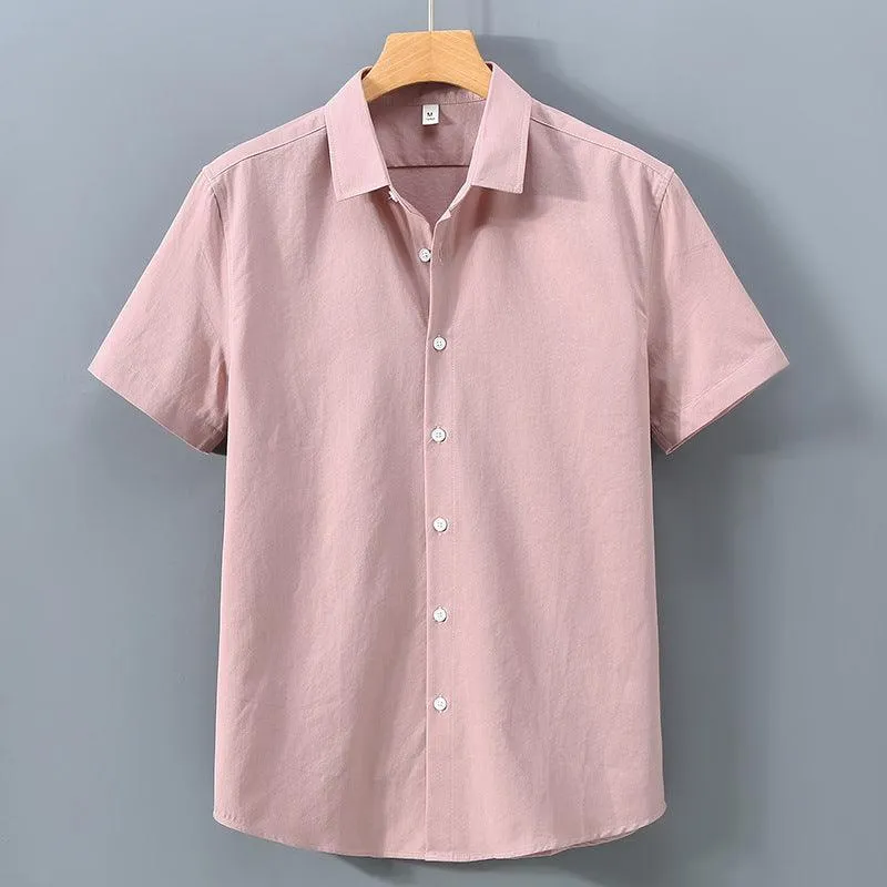 Men's Cotton Shirt Loose Lapel Shirt Summer Simple Yet Stylish Choice