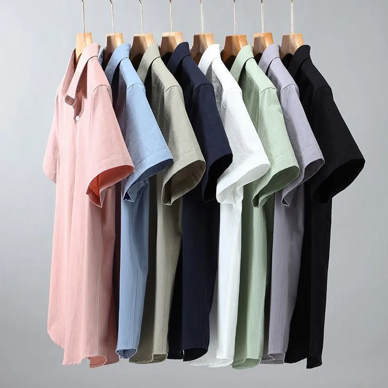 Men's Cotton Shirt Loose Lapel Shirt Summer Simple Yet Stylish Choice