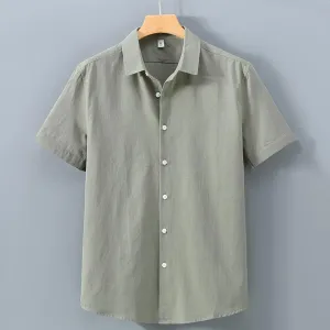 Men's Cotton Shirt Loose Lapel Shirt Summer Simple Yet Stylish Choice