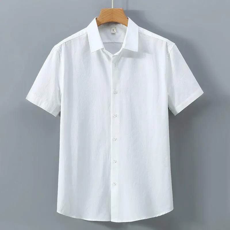 Men's Cotton Shirt Loose Lapel Shirt Summer Simple Yet Stylish Choice