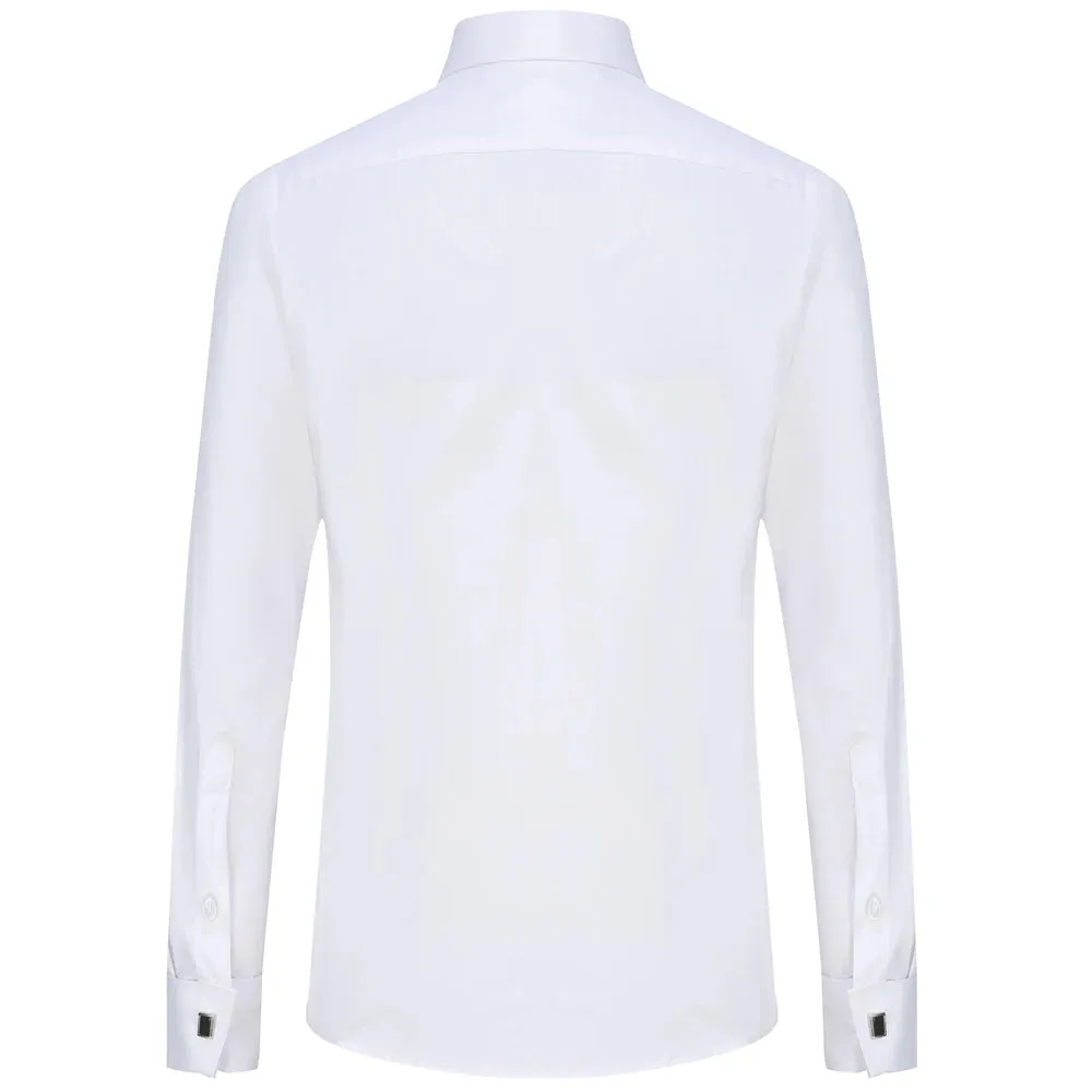 Men's Formal White Dress Shirt with French Cuffs