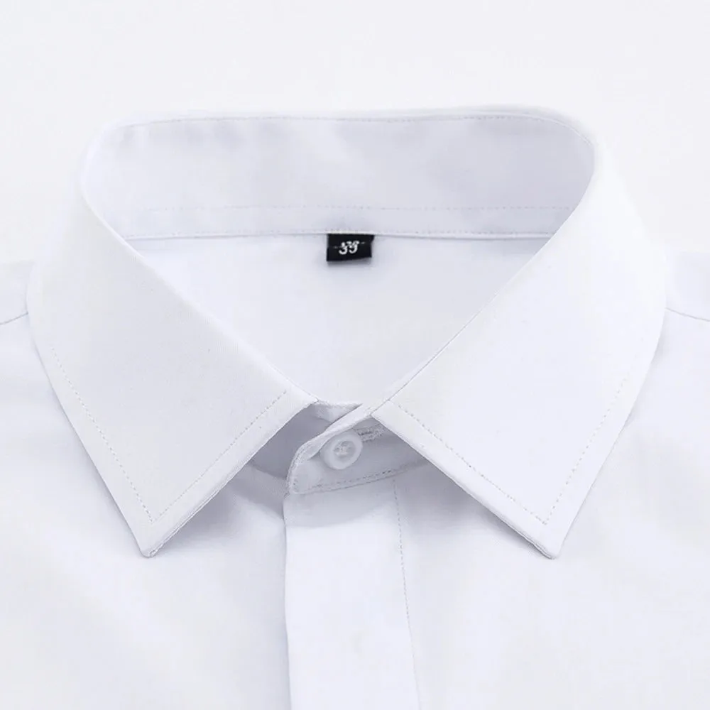 Men's Formal White Dress Shirt with French Cuffs