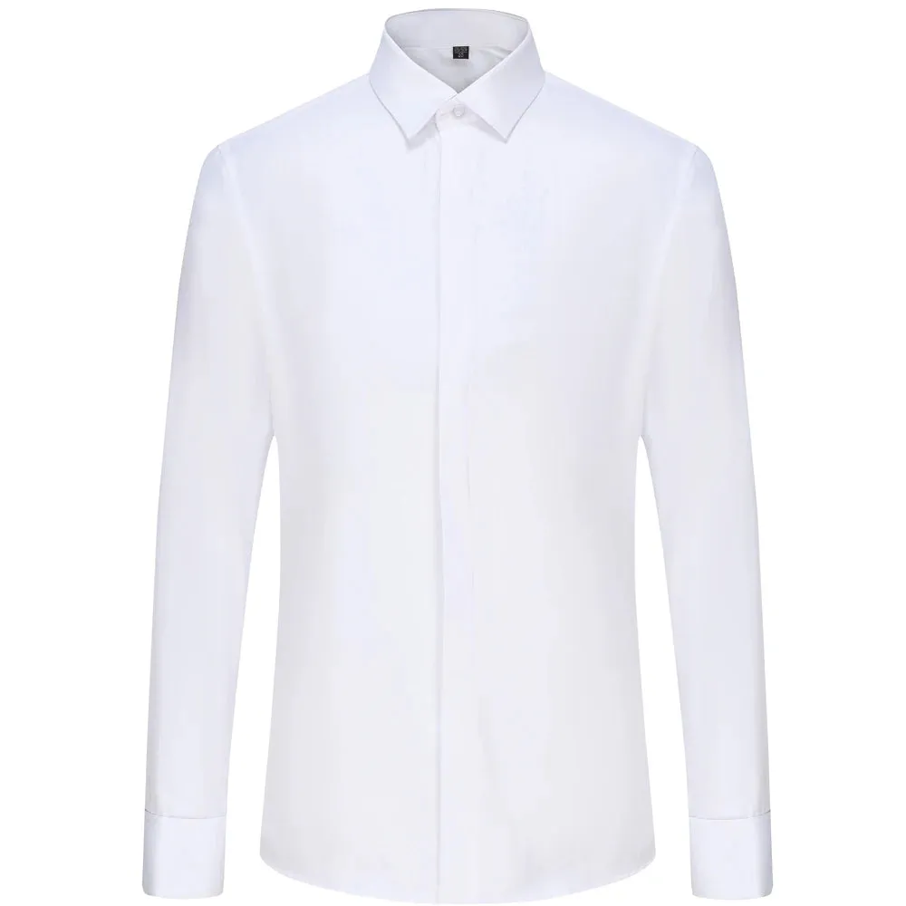 Men's Formal White Dress Shirt with French Cuffs
