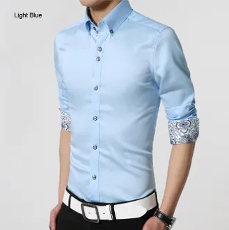 Mens Shirt with Patterned Cuffs