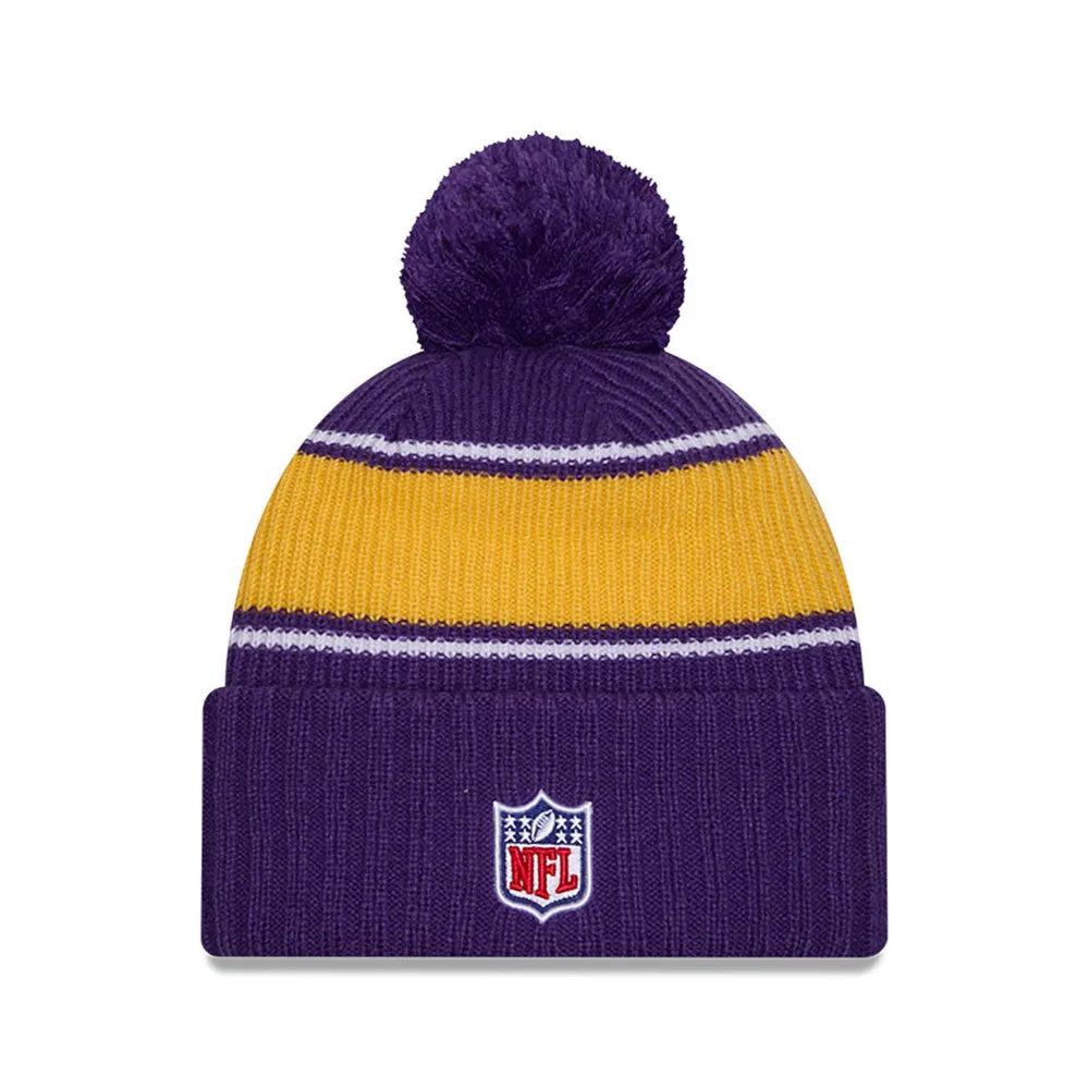 Minnesota Vikings New Era 2024 Sideline Sport Cuffed Knit Hat with Toque