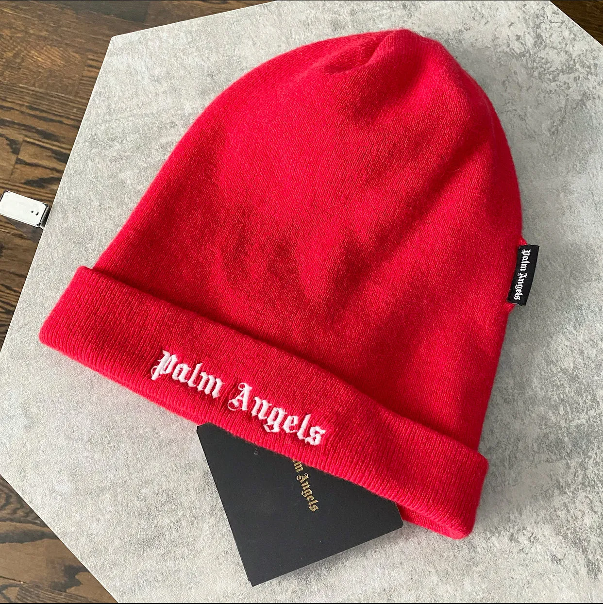 Palm Angels Red Knit Logo Toque
