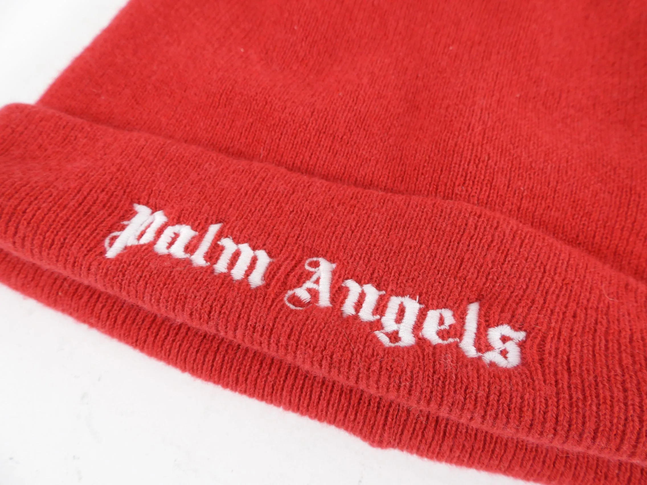 Palm Angels Red Knit Logo Toque