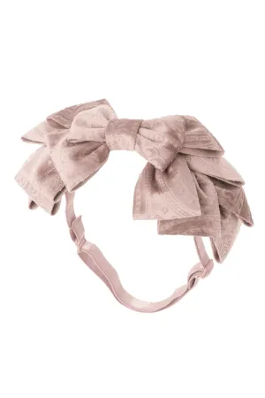 Pleated Ribbon Wrap - Blush Paisley Suede