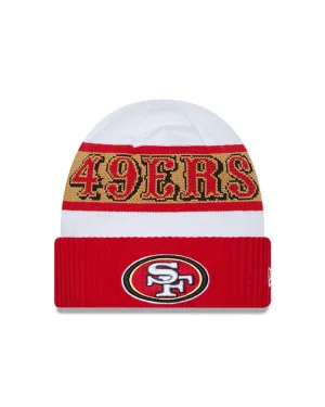 San Francisco 49ers New Era 2023 Sideline Tech Cuffed Knit Hat - White/Red