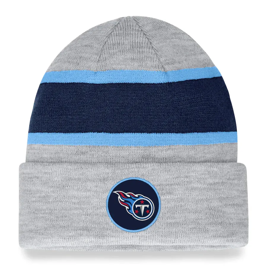Tennessee Titans NFL UK Fanatics Branded Logo Cuffed Knit Hat - Heather Gray