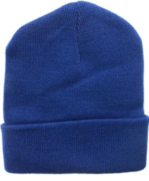 unisex plain blue beanie hat Case of 144