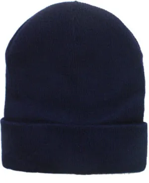 unisex plain navy blue beanie hat Case of 144