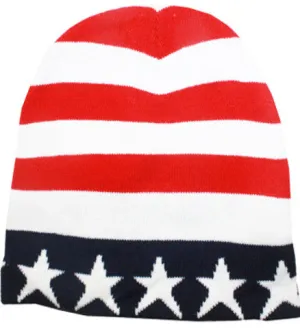 unisex usa patriotic american flag beanie hat Case of 72