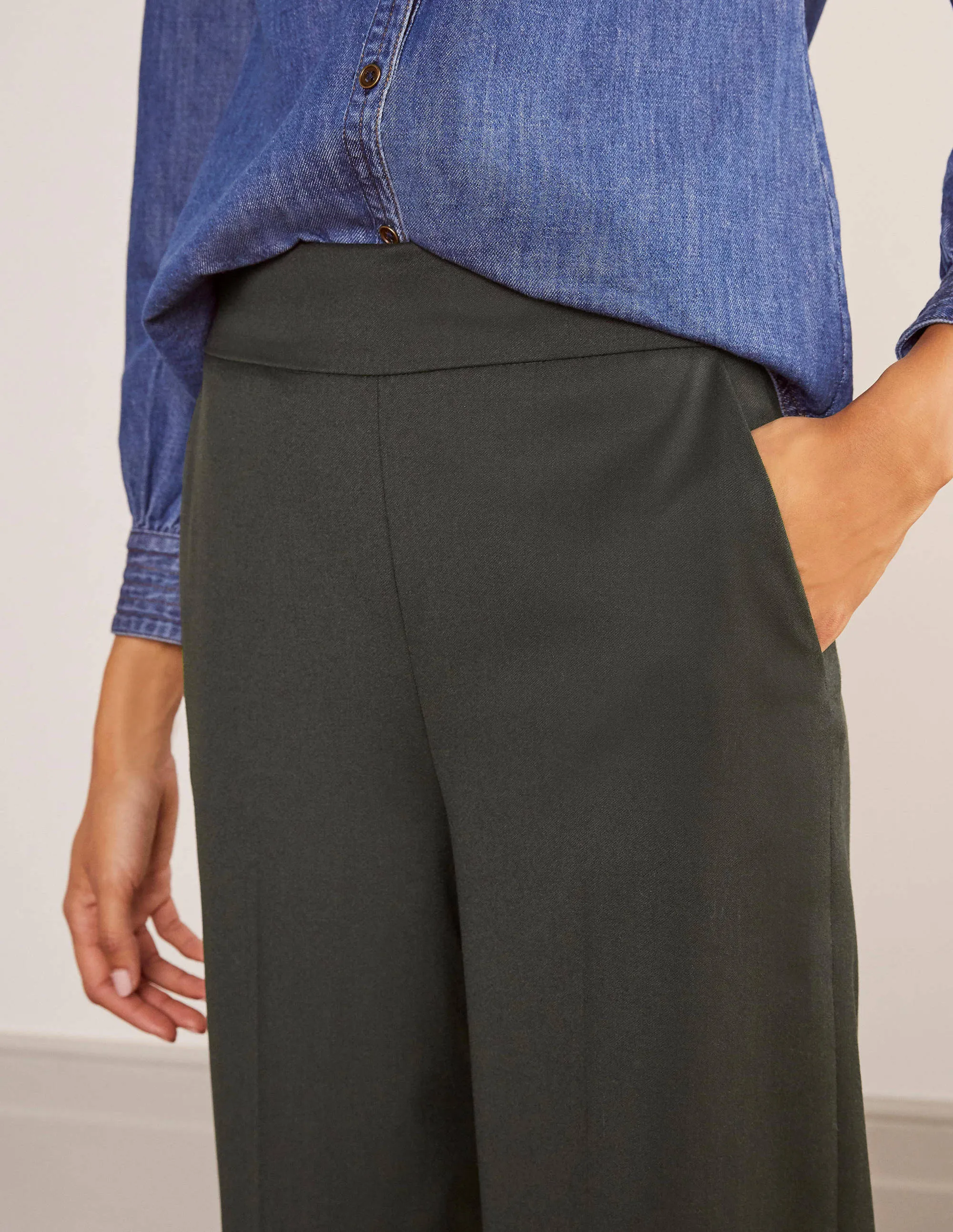 Wesley Wool Trousers-Deep Forest Melange