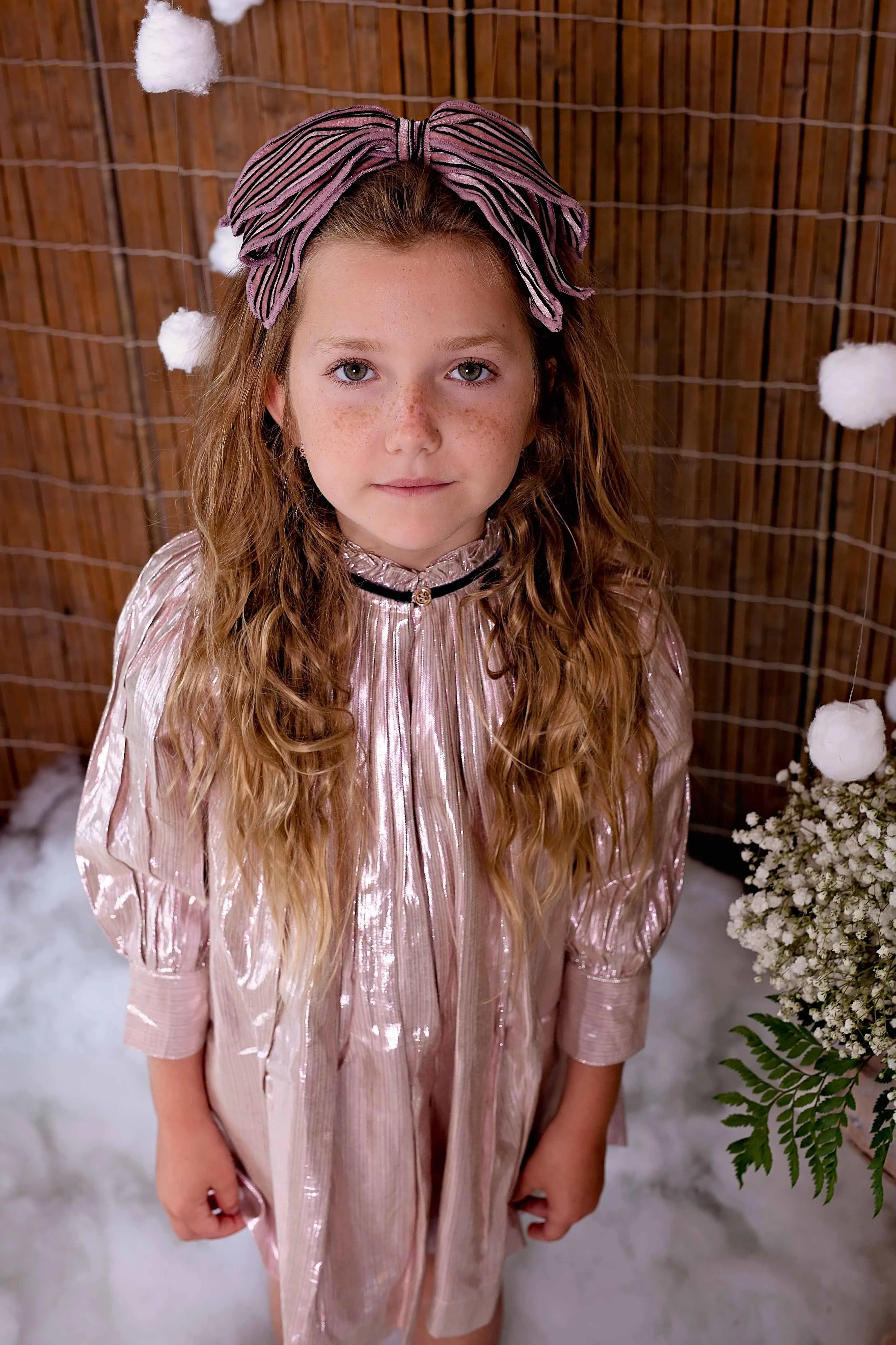 Winter Petals Headband - Pink Mauve Velvet